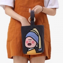 Cute and Funny Pearl Earring Girl Bucket Bag