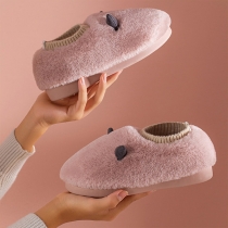 Cute and Funny Little Devil and Little Monster Plush Cotton Slippers