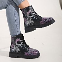 Round-Toe Martin Ankle Boots Retro Style Low Top Short Boots