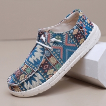 Bohemian Pattern Casual Sneakers with Printed Design