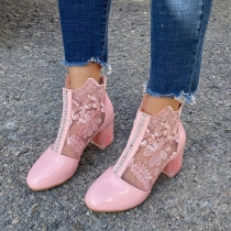 Embroidered Retro Style Short Ankle Boots for Women