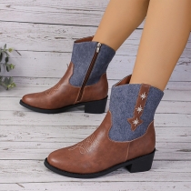 Thick Soled and Heeled Martin Style Booties