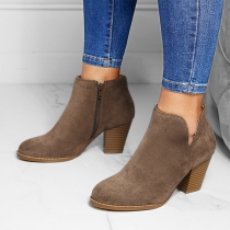 Fashion Block Heeled Ankle Boots