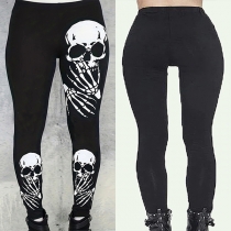 Punk Fashion Skull Printed Leggings