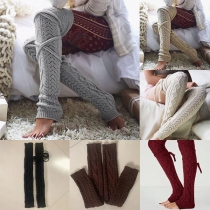 Fashion Solid Color Cable Knitted Over-the-knee Leg Warmer