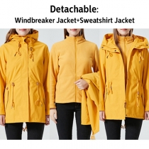 Bright Color Waterproof 3 in 1 Winter Jacket Windproof Warm Fleece Hooded Snowboard Mountain Snow Coat-Windbreaker Jacket