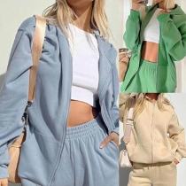 Casual Hooded Sportswear Two-Piece Set Loose Hooded Sweatshirt and Jogging Pants