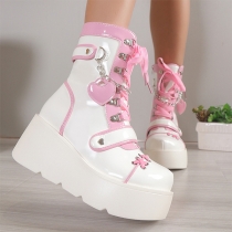 Cute Girl Punk Motorcycle Boots