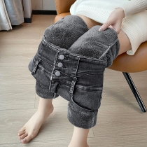 Plus Velvet High Waisted Winter Tight Fitting Pants