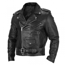 Street Fashion Notch Lapel Zipper Long Sleeve Buckle Artificial Leather PU Jacket for Men