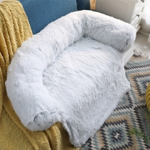 Pet Sofa Bed with Plush Blanket