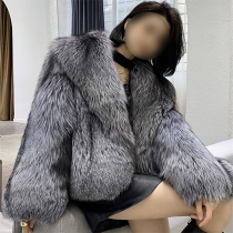 Faux Fox Fur Coat for Women with Short Stylish Design