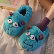 Cute Cartoon Cotton Slippers with Heels for Indoor Home Use to Keep Warm