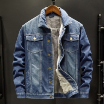 Casual and Cozy Denim Jacket with Fleece Lining