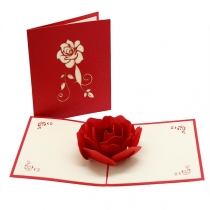 Romantic 3D Rose Paper Craft Greeting Card-A Unique Valentine's Day Creative, Perfect Gift Idea