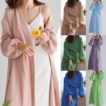 Comfy Solid Color Self-tie Robe