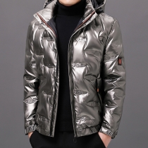 Glossy WLightweight Down Jacket for Casual Warmth