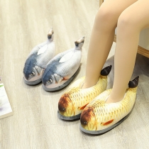 Warm Fish Plush Cotton Slippers