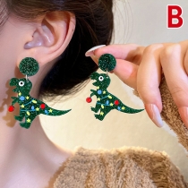 Dinosaur Cactus and Gingerbread Christmas Earrings