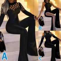 Sexy Bling-bling Rhinestone Wide-leg Jumpsuit