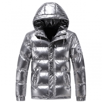 New Winter Couple Style Glossy Cotton Coat