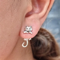 Simple Funny Kitten Pierced Earrings