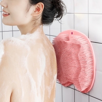 2 Pieces/set Bathroom Silicone Lazy Back Rub Bath Brush: Self Massage without Assistance, Suction Cup Wall Mat