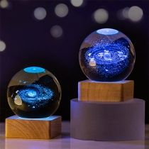 Galaxy Glowing Solar System Crystal Ball: Night Light Desktop Bedroom Ornament
