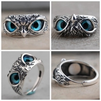 2 Pieces/set Adjustable Open Owl Ring