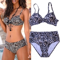 Sexy Leopard Printed Two-piece Bikini Set