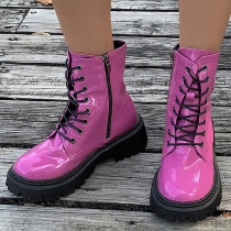 Short Winter Boots with Side Zippers in Candy Color