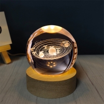 Crystal Ball Night Light Featuring the Solar System