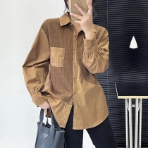 Pleated Long-Sleeve Blouse for Women