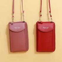 2 Pieces/set Multipurpose Solid Color Crossbody Phone Bag for Women