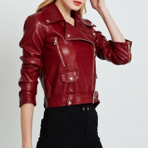 Leather Short Jacket Coat for Women