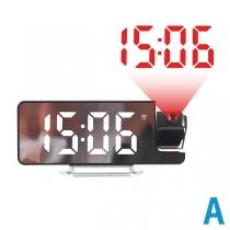 LED Mirror Projection Alarm Clock with Temperature Display