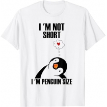 Casual Short-Sleeved Shirt with Penguin Print
