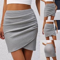 Fashion High-rise Irregular Hemline Skirt