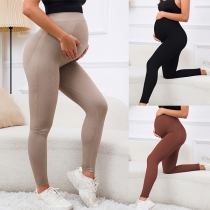 Breathable Elastic Maternity Yoga Pants with Belly Support