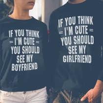 Funny Couple Outfit Long-Sleeved T-Shirt: 