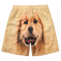 3D Cartoon Dog Travel Beach Shorts: Swimming Big Pants