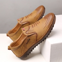 Vintage Artificial Leather PU Flat Shoes for Men