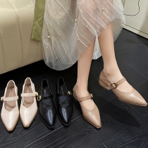 Elegant Pointed-toe Mary Jane Shoes