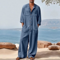 Casual Loose Jumpsuit for Men with Pockets