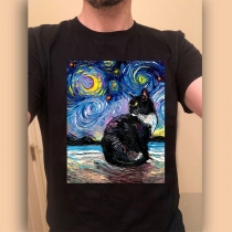 Cat Under the Starry Sky T-shirt