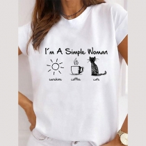 'I Am a Simple Woman' Cat Short-Sleeve T-Shirt