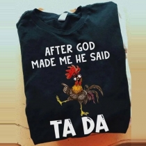 Rooster Lettering Funny T-Shirt Print