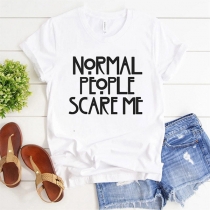 Normal People Scare Me Funny Short Sleeves T-shirt