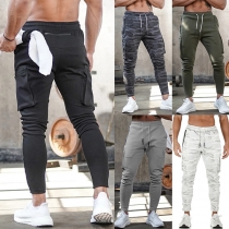 Comfy Men's Athletic Workout Cargo Pants with Side Pockets, Hidden Zippered Waist Pocket and Towel Loop