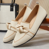Casual Contrast Color Knotted Flat Shoes